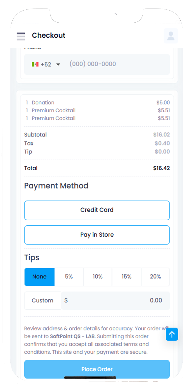 SoftPoint mobile ordering system